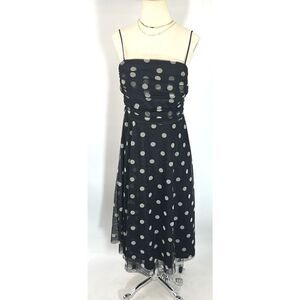 Eliza J New York Y2K Vtg Womens Polka Dot Dress Tulle Size 12 Made USA Retro